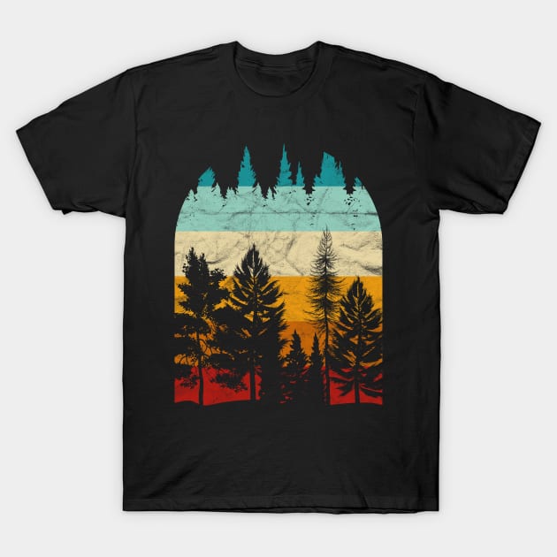 Wildlife Outdoors Nature Retro Forest T-Shirt by hibahouari1@outlook.com